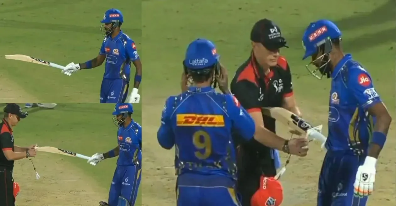 Umpire Checks Hardik Pandya’s Bat